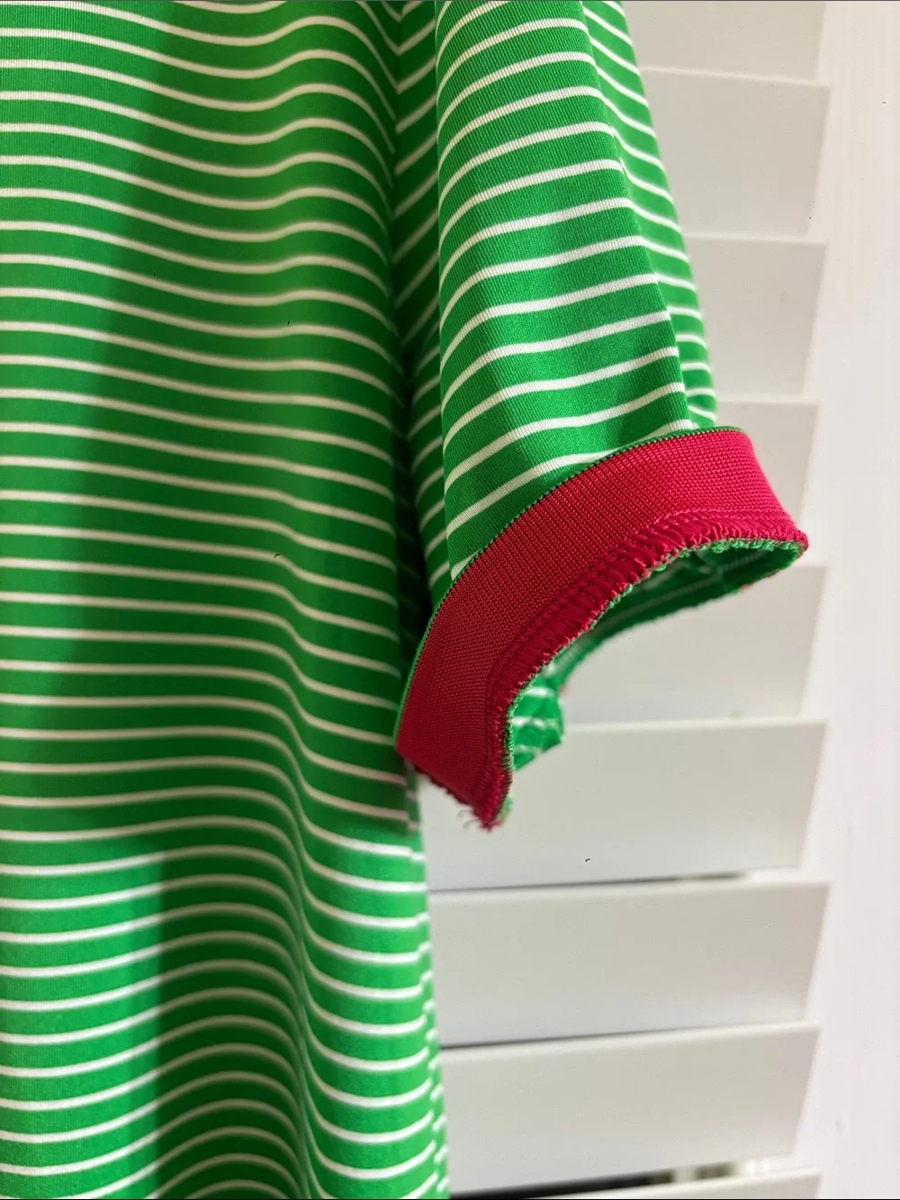 Ralph Lauren Green and White Striped Polo